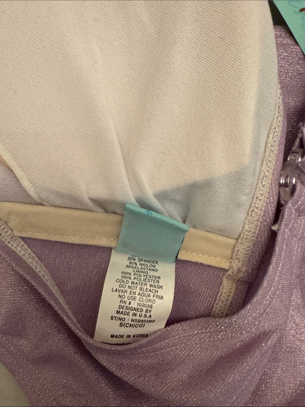 Lilac Shimmer Bandeau Bikini Set with Heart Accents - Picture 10 of 11